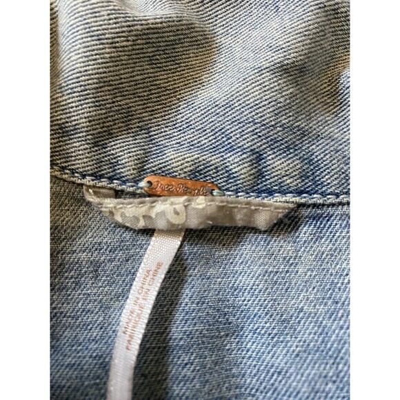 FREE PEOPLE MOVEMENT Womens XS Lite Blue Denim Button-Up Jean Jacket 100% Cotton - Picture 4 of 9